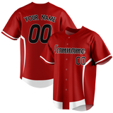 Custom Team Design Red & White Colors Design Sports Baseball Jersey