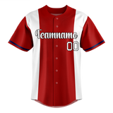 Custom Team Design Red & White Colors Design Sports Baseball Jersey BB00WN070902