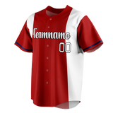 Custom Team Design Red & White Colors Design Sports Baseball Jersey BB00WN070902