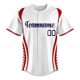 Custom Team Design White & Red Colors Design Sports Baseball Jersey BB00WN080209