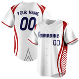 Custom Team Design White & Red Colors Design Sports Baseball Jersey