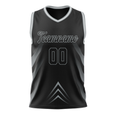 Custom Unisex Black & Gray Pattern Basketball Jersey BS0000010103