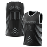 Custom Unisex Black & Gray Pattern Basketball Jersey BS0000010103