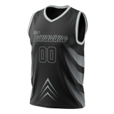 Custom Unisex Black & Gray Pattern Basketball Jersey BS0000010103