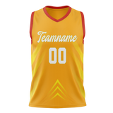 Custom Unisex Gold & Yellow Pattern Basketball Jersey BS0000011312