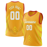 Custom Unisex Gold & Yellow Pattern Basketball Jersey BS0000011312