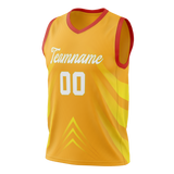 Custom Unisex Gold & Yellow Pattern Basketball Jersey BS0000011312