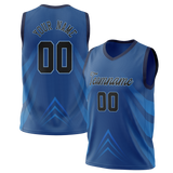 Custom Unisex Royal Blue & Blue Pattern Basketball Jersey