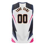 Custom Unisex White & Black Pattern Basketball Jersey BS0000020201