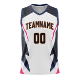 Custom Unisex White & Black Pattern Basketball Jersey BS0000020201