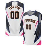 Custom Unisex White & Black Pattern Basketball Jersey BS0000020201