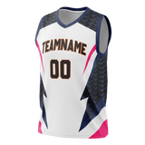 Custom Unisex White & Black Pattern Basketball Jersey BS0000020201