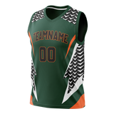 Custom Unisex Kelly Green & Black Pattern Basketball Jersey BS0000021501