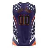 Custom Unisex Dark Purple & White Pattern Basketball Jersey BS0000022202