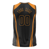 Custom Unisex Black & Light Orange Pattern Basketball Jersey BS0000030111