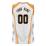 Custom Unisex White & Gold Pattern Basketball Jersey BS0000030213