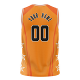 Custom Unisex Gold & Light Orange Pattern Basketball Jersey BS0000031311