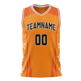 Custom Unisex Gold & Light Orange Pattern Basketball Jersey BS0000031311