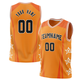 Custom Unisex Gold & Light Orange Pattern Basketball Jersey BS0000031311