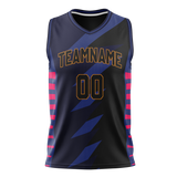 Custom Unisex Black & Pink Pattern Basketball Jersey BS0000040125