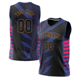 Custom Unisex Black & Pink Pattern Basketball Jersey BS0000040125