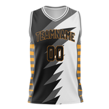 Custom Unisex White & Black Pattern Basketball Jersey BS0000040201