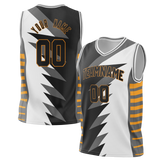 Custom Unisex White & Black Pattern Basketball Jersey BS0000040201