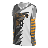 Custom Unisex White & Black Pattern Basketball Jersey BS0000040201