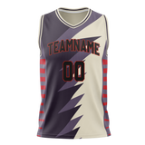 Custom Unisex Cream & Dark Purple Pattern Basketball Jersey BS0000040522