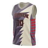 Custom Unisex Cream & Dark Purple Pattern Basketball Jersey BS0000040522