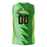 Custom Unisex Green & Kelly Green Pattern Basketball Jersey BS0000041415