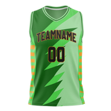 Custom Unisex Green & Kelly Green Pattern Basketball Jersey BS0000041415