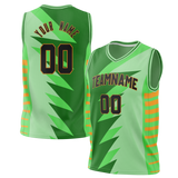 Custom Unisex Green & Kelly Green Pattern Basketball Jersey