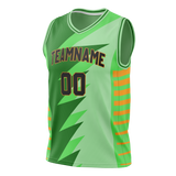 Custom Unisex Green & Kelly Green Pattern Basketball Jersey BS0000041415