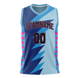 Custom Unisex Royal Blue & Light Blue Pattern Basketball Jersey BS0000041921