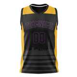 Custom Unisex Black & Yellow Pattern Basketball Jersey BS0000050112