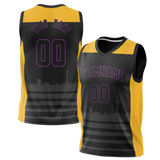 Custom Unisex Black & Yellow Pattern Basketball Jersey BS0000050112