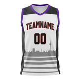 Custom Unisex White & Black Pattern Basketball Jersey BS0000050201