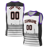 Custom Unisex White & Black Pattern Basketball Jersey