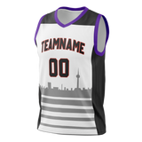 Custom Unisex White & Black Pattern Basketball Jersey BS0000050201