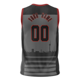 Custom Unisex Gray & Black Pattern Basketball Jersey BS0000050301