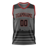 Custom Unisex Gray & Black Pattern Basketball Jersey BS0000050301