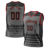 Custom Unisex Gray & Black Pattern Basketball Jersey