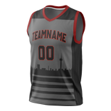 Custom Unisex Gray & Black Pattern Basketball Jersey BS0000050301