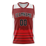 Custom Unisex Red & White Pattern Basketball Jersey BS0000050902