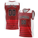 Custom Unisex Red & White Pattern Basketball Jersey BS0000050902