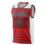 Custom Unisex Red & White Pattern Basketball Jersey BS0000050902