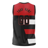 Custom Unisex Black & Red Pattern Basketball Jersey BS0000060109