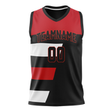 Custom Unisex Black & Red Pattern Basketball Jersey BS0000060109