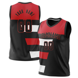 Custom Unisex Black & Red Pattern Basketball Jersey BS0000060109